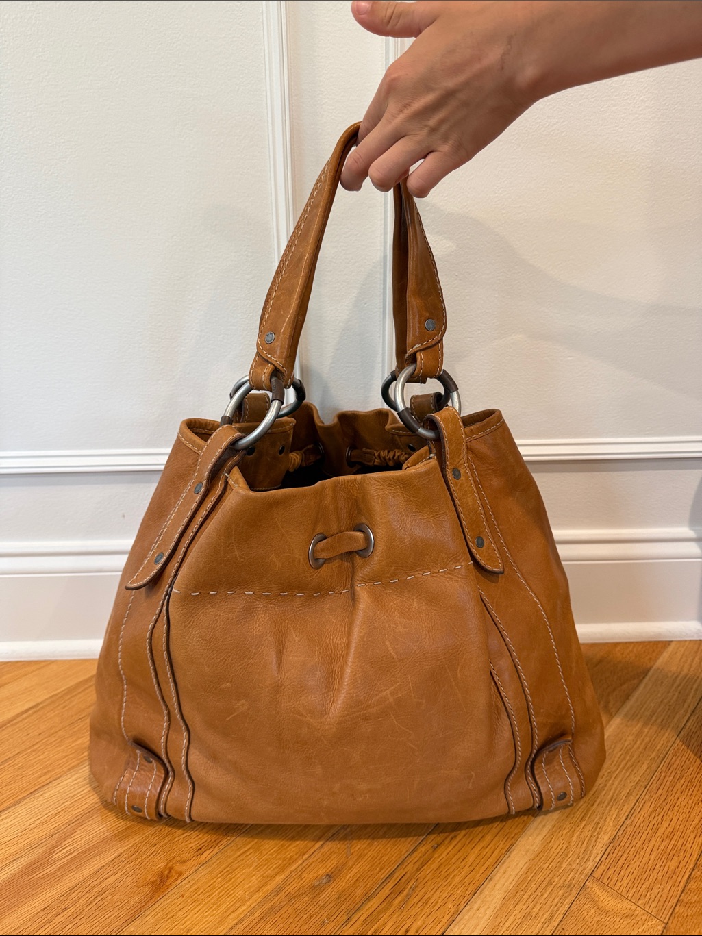 New Ruehl No.925 Caramel Brown Leather Shoulder Bag
